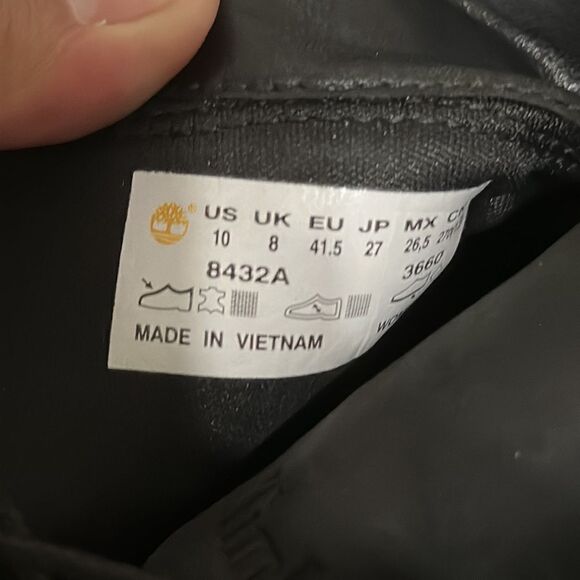 Timberland Black Nubuck Heel Combat Boots Sz 10 - Picture 7 of 8